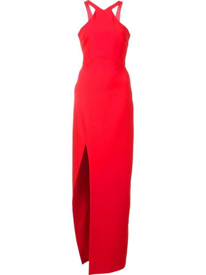 Likely Cut-off Back Detailing Dress, Women's, Size: 6, Red, Polyester/spandex/elastane/rayon