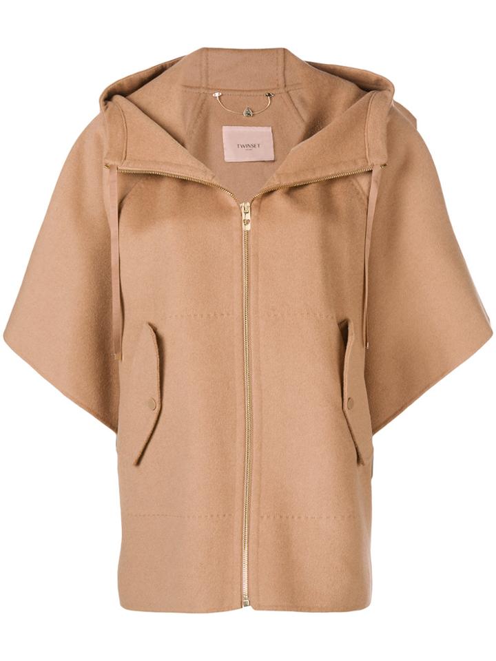 Twin-set Hooded Jacket - Nude & Neutrals