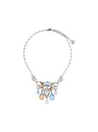 Lanvin Short Clustered Stone Necklace, Women's, Metallic