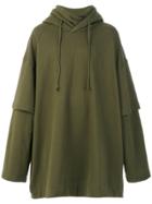 Juun.j Oversized Embroidered Hoodie - Green