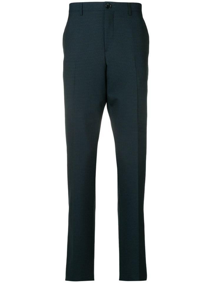 Ps Paul Smith Micro-check Tailored Trousers - Blue