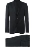 Tagliatore Fitted Business Suit, Men's, Size: 48, Black, Cupro/virgin Wool
