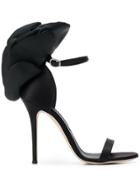 Giuseppe Zanotti Design Petal-embellished Satin Sandals - Black