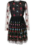 Ermanno Ermanno Floral Tulle Dress - Black