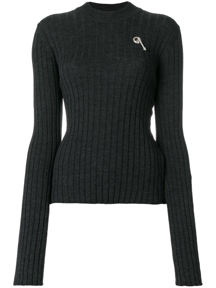 Act N&deg;1 Metal Detail Ribbed Jumper - Grey