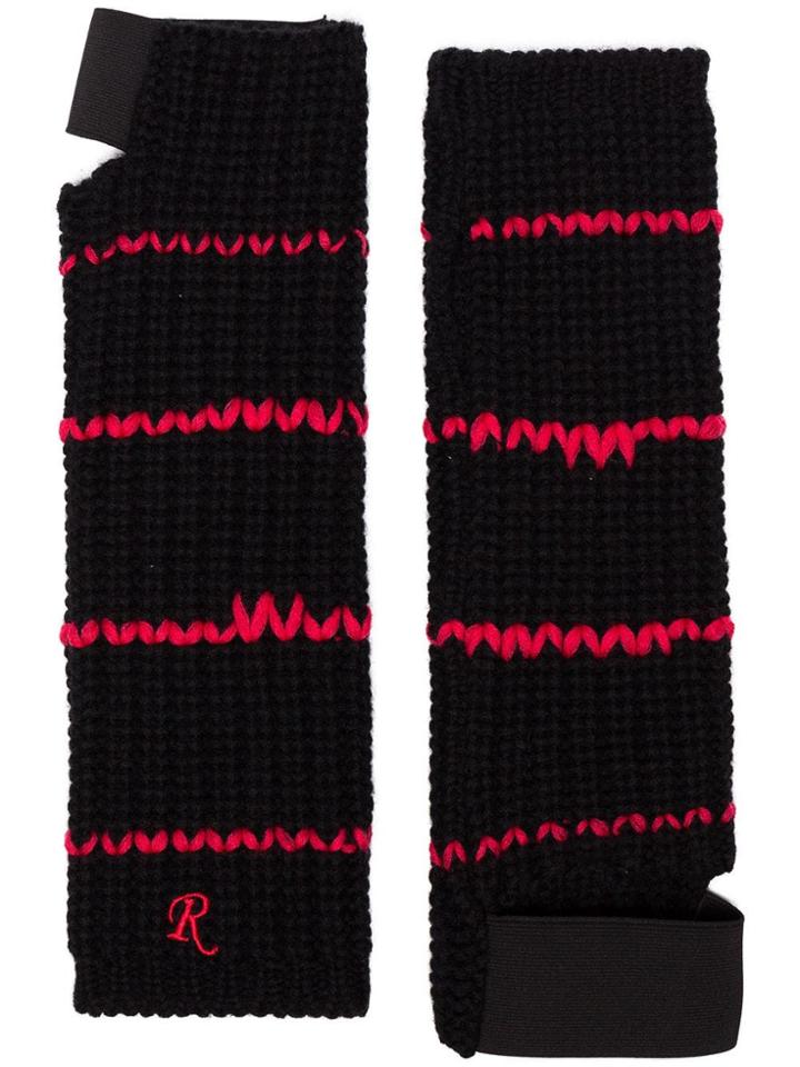 Raf Simons Embroidered Cuff Fingerless Wool Gloves - Unavailable