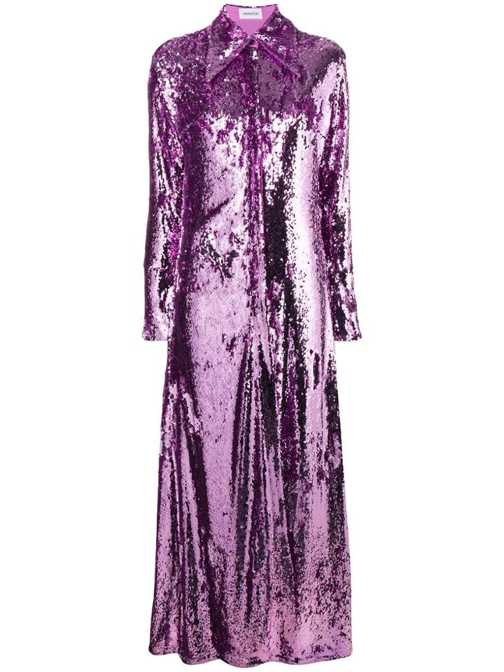 16arlington Sequinned Shirt Dress - Purple