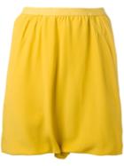 Rick Owens - Blended Shorts - Women - Silk/acetate - 40, Yellow/orange, Silk/acetate