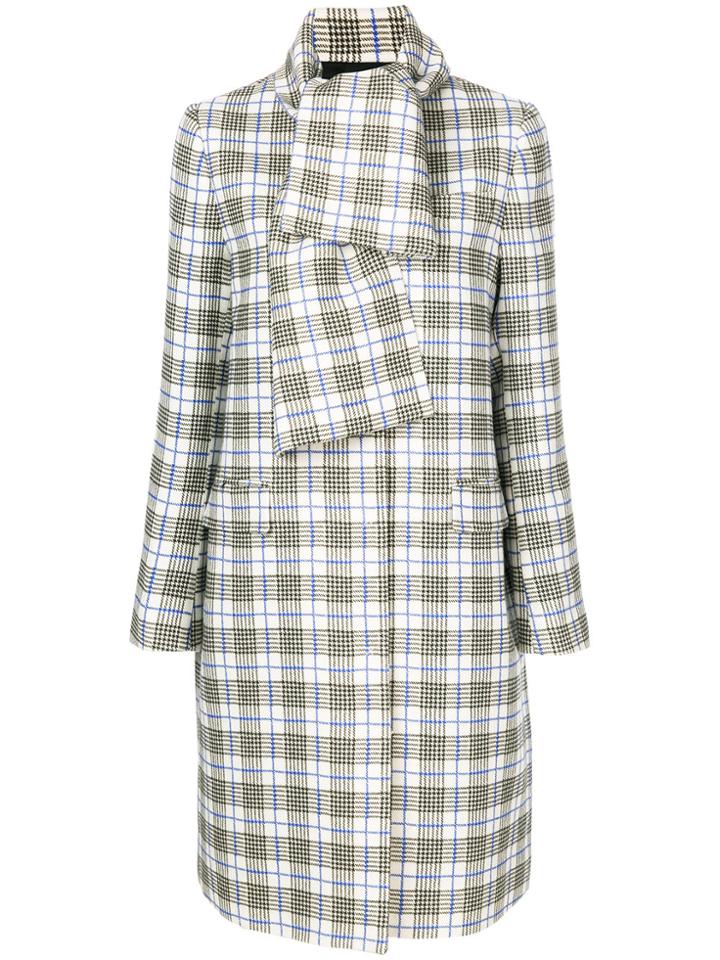 Msgm Tie Neck Coat - White