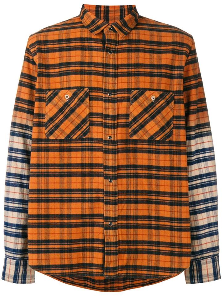 Sacai Two Tone Checked Shirt - Yellow & Orange