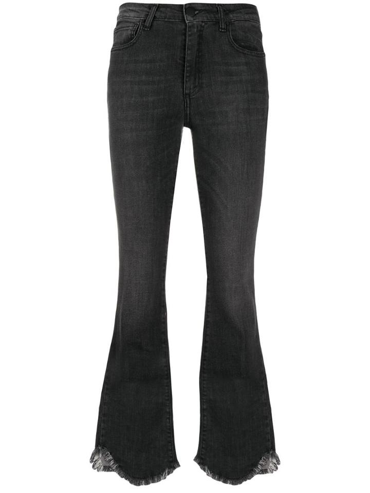 Federica Tosi Frayed Hem Flared Jeans - Grey