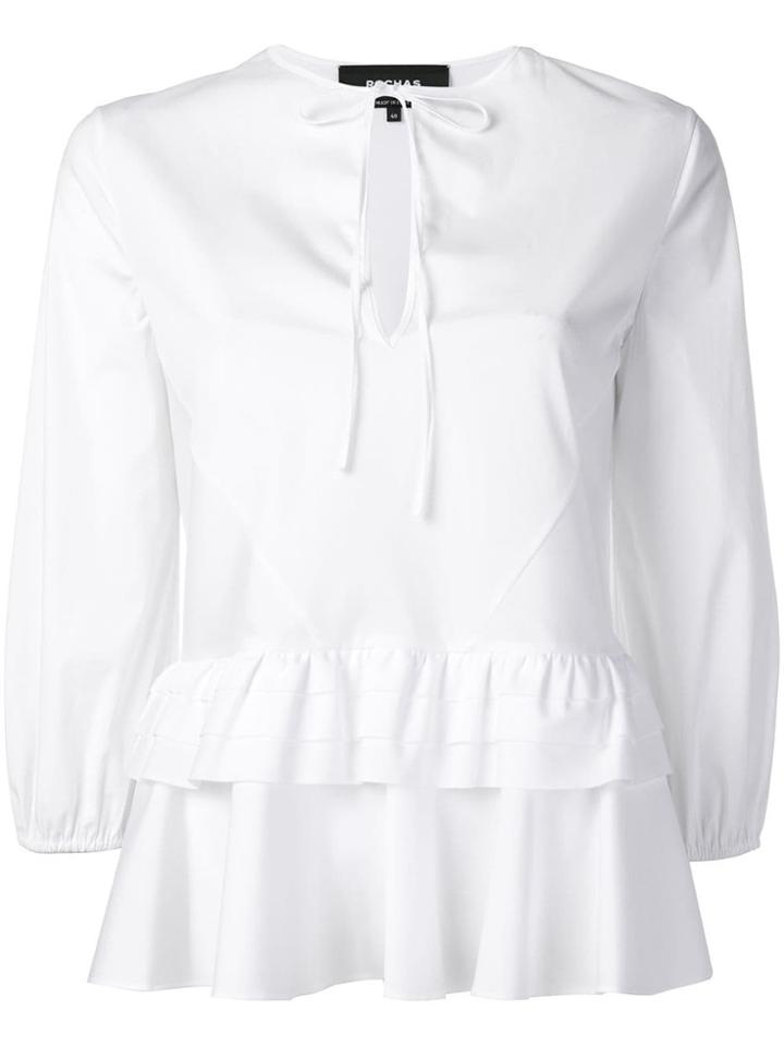Rochas Tiered Peplum Shirt - White