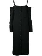 Le Ciel Bleu - Off-shoulder Shirt Dress - Women - Polyester - 36, Black, Polyester