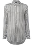 Polo Ralph Lauren - Striped Shirt - Women - Mulberry Silk - 14, Black, Mulberry Silk