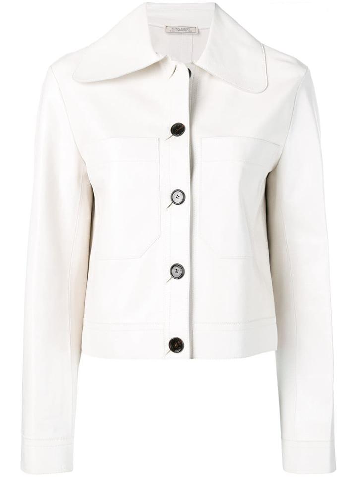Nina Ricci Boxy-fit Leather Jacket - White
