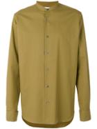 Stella Mccartney Collarless Shirt, Men's, Size: 42, Green, Cotton