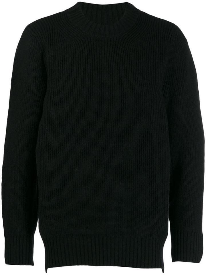 Sacai Knitted Wool Sweatshirt - Black