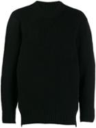 Sacai Knitted Wool Sweatshirt - Black