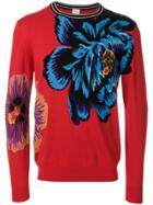 Paul Smith Floral Round Neck Jumper - Red