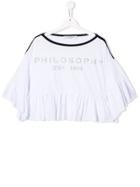 Philosophy Di Lorenzo Serafini Kids Teen Ruffled Hem Blouse - White