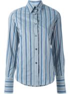 Romeo Gigli Vintage Striped Shirt, Women's, Size: 38, Blue