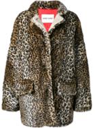 Sandy Liang Quincy Leopard Print Coat, Women's, Size: 36, Brown, Modacrylic/polyester
