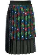 Hache Layered Pleated Skirt - Multicolour