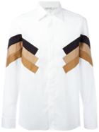 Neil Barrett Striped-sleeve Shirt, Men's, Size: 39, White, Cotton/polyester