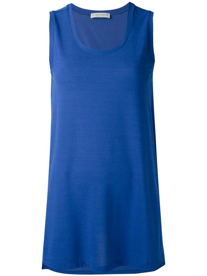 Le Tricot Perugia - Classic Blouse - Women - Polyamide/spandex/elastane/viscose - Xxl, Blue, Polyamide/spandex/elastane/viscose