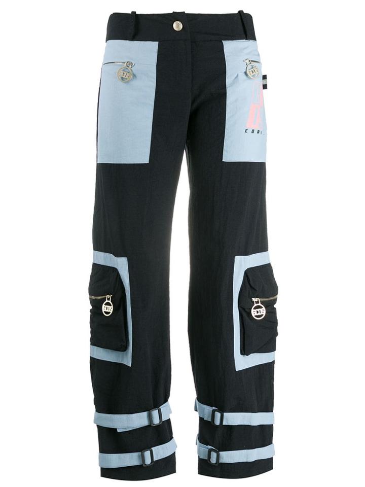 Gcds Colour Block Cargo Trousers - Blue