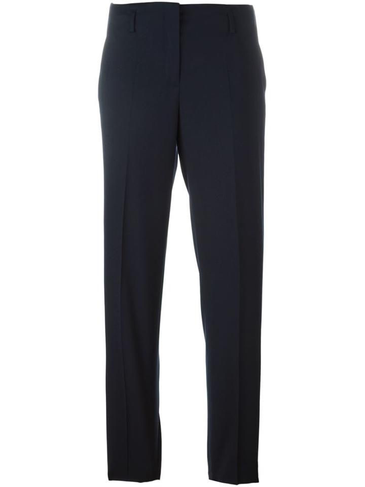 Incotex Straight Leg Tailored Trousers, Women's, Size: 42, Blue, Wool