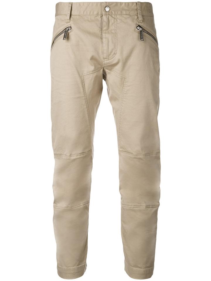 Dsquared2 - Icon Trousers - Women - Cotton/spandex/elastane - 40, Nude/neutrals, Cotton/spandex/elastane
