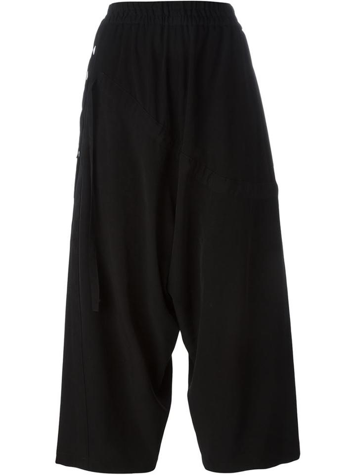 Yohji Yamamoto Cropped Drop Crotch Trousers