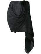 Pleats Please By Issey Miyake Pleated Large Shawl Scarf - Black