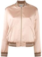 Saint Laurent Satin Bomber Jacket, Women's, Size: 40, Pink/purple, Cotton/cupro/viscose
