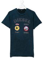 Diesel Kids Logo Print T-shirt - Blue