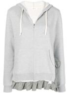 Clu Ruffled Hem Hoodie - Grey