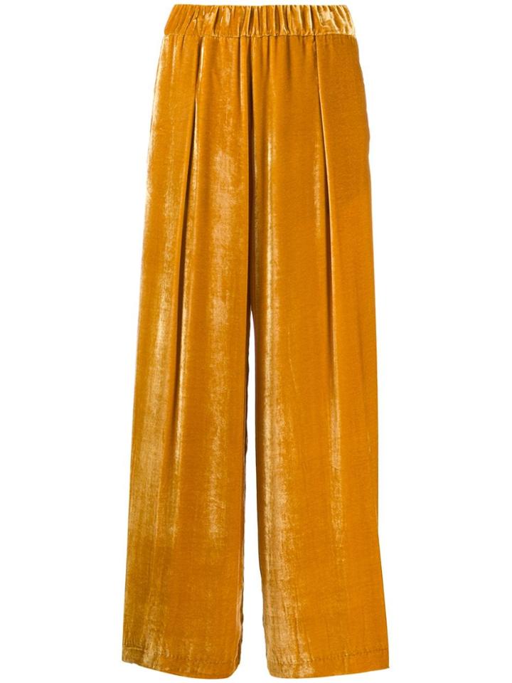 Semicouture Wide-leg Flared Trousers - Yellow