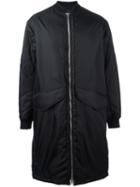 3.1 Phillip Lim Strap Detail Bomber Coat, Men's, Size: Large, Black, Polyamide/polyester/wool