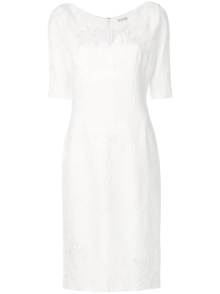 Emanuel Ungaro Fitted V-neck Dress - White