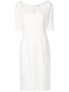 Emanuel Ungaro Fitted V-neck Dress - White