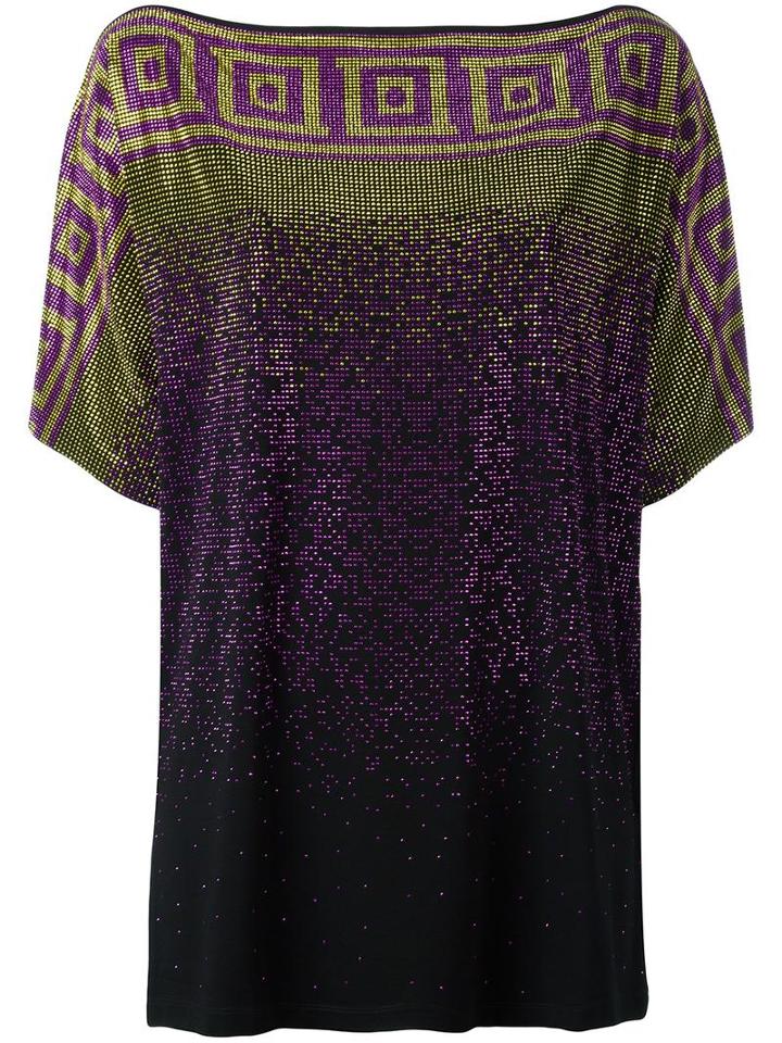 Versace Collection Studded Blouse, Women's, Size: 42, Black, Viscose/spandex/elastane