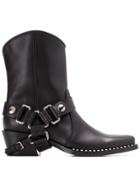 Miu Miu Buckled Cowboy Boots - Black