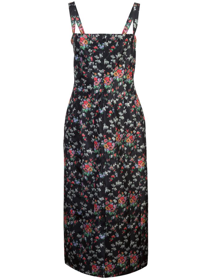 Brock Collection Floral Midi Dres - Black