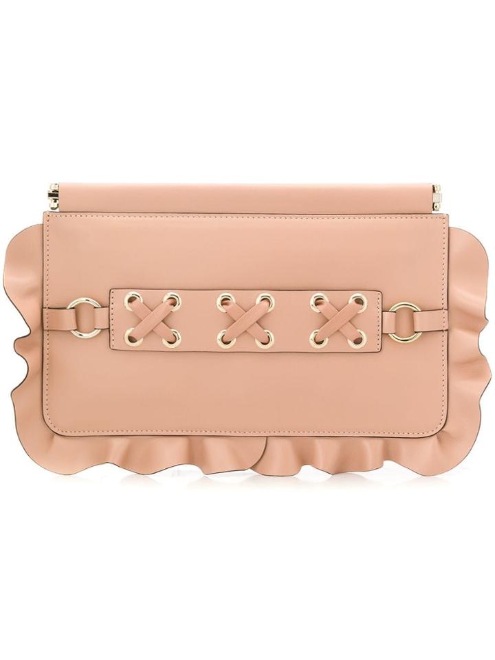 Red Valentino Red(v) Ruffle Trim Clutch - Pink