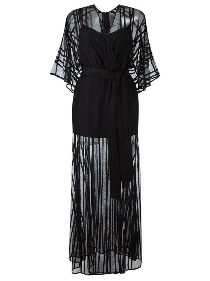 Giuliana Romanno Sheer Panel Long Dress