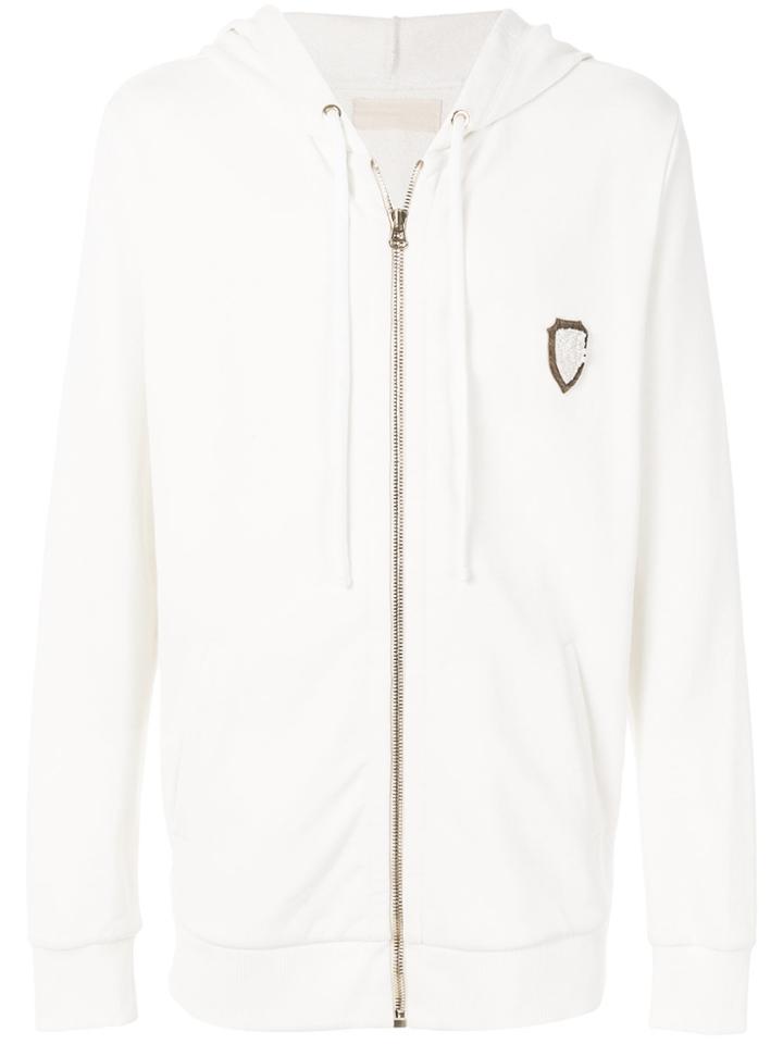 Ih Nom Uh Nit Embroidered Zipped Hoodie - White