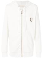 Ih Nom Uh Nit Embroidered Zipped Hoodie - White