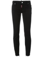 Dsquared2 'skinny' Medium Waist Jean, Women's, Size: 46, Black, Cotton/spandex/elastane/calf Leather