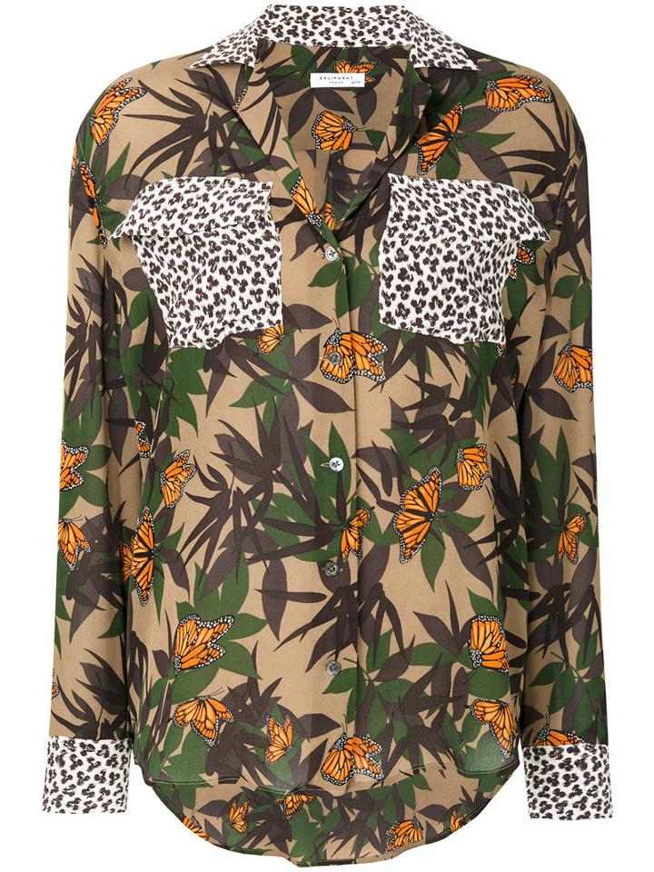 Equipment - Printed Pocket Shirt - Women - Silk - Xs, Silk